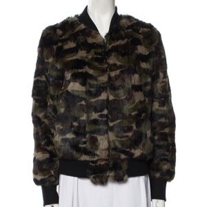 Jocelyn Printed Faux-Fur Jacket — Size XS